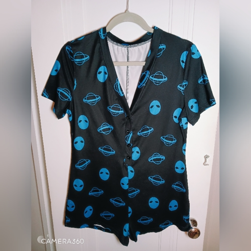 Alien UFO Print Romper